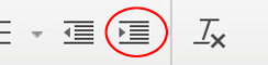 outline indent button
